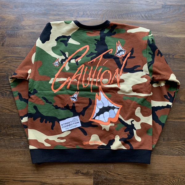 Chrome Hearts CHROME HEARTS MATTY BOY PPO CAUTION CAMO CREWNECK