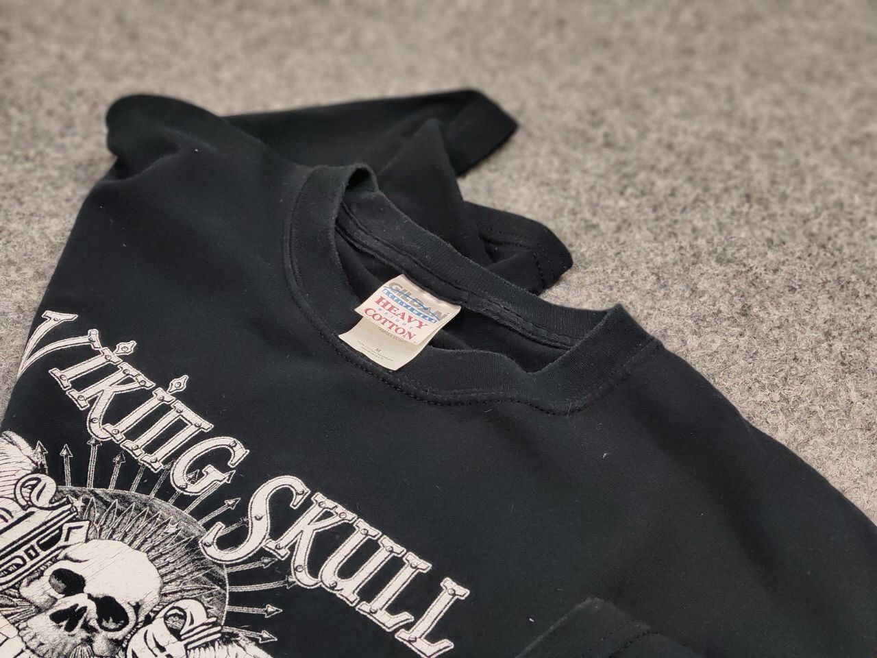 Vintage Viking Skull Vintage T - Shirt Born In Hell Europe 2006 Tee Size US M / EU 48-50 / 2 - 14 Thumbnail