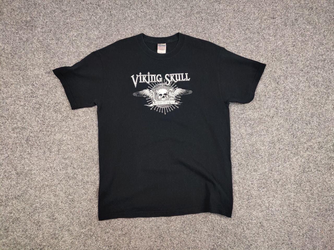 Vintage Viking Skull Vintage T - Shirt Born In Hell Europe 2006 Tee Size US M / EU 48-50 / 2 - 11 Thumbnail