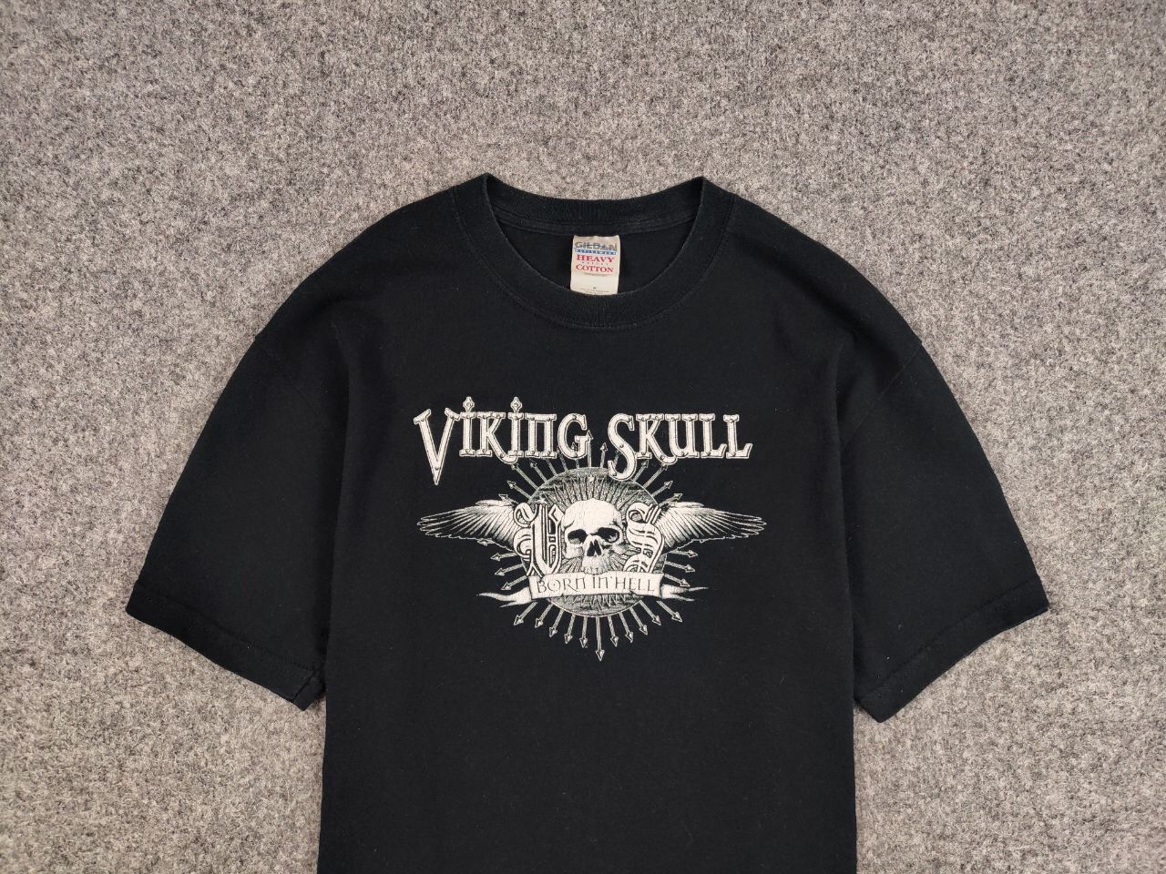 Vintage Viking Skull Vintage T - Shirt Born In Hell Europe 2006 Tee Size US M / EU 48-50 / 2 - 8 Thumbnail