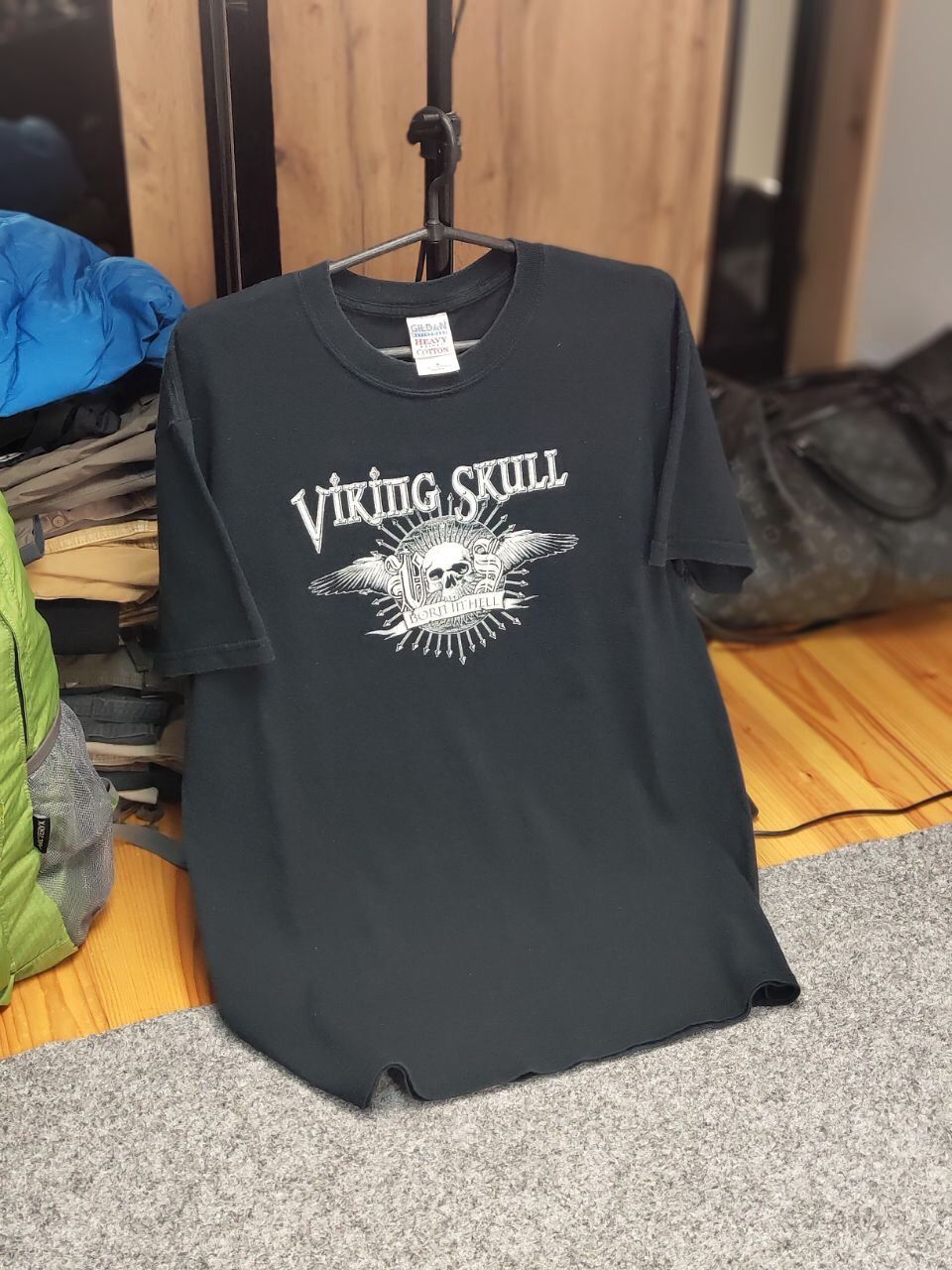 Vintage Viking Skull Vintage T - Shirt Born In Hell Europe 2006 Tee Size US M / EU 48-50 / 2 - 17 Thumbnail