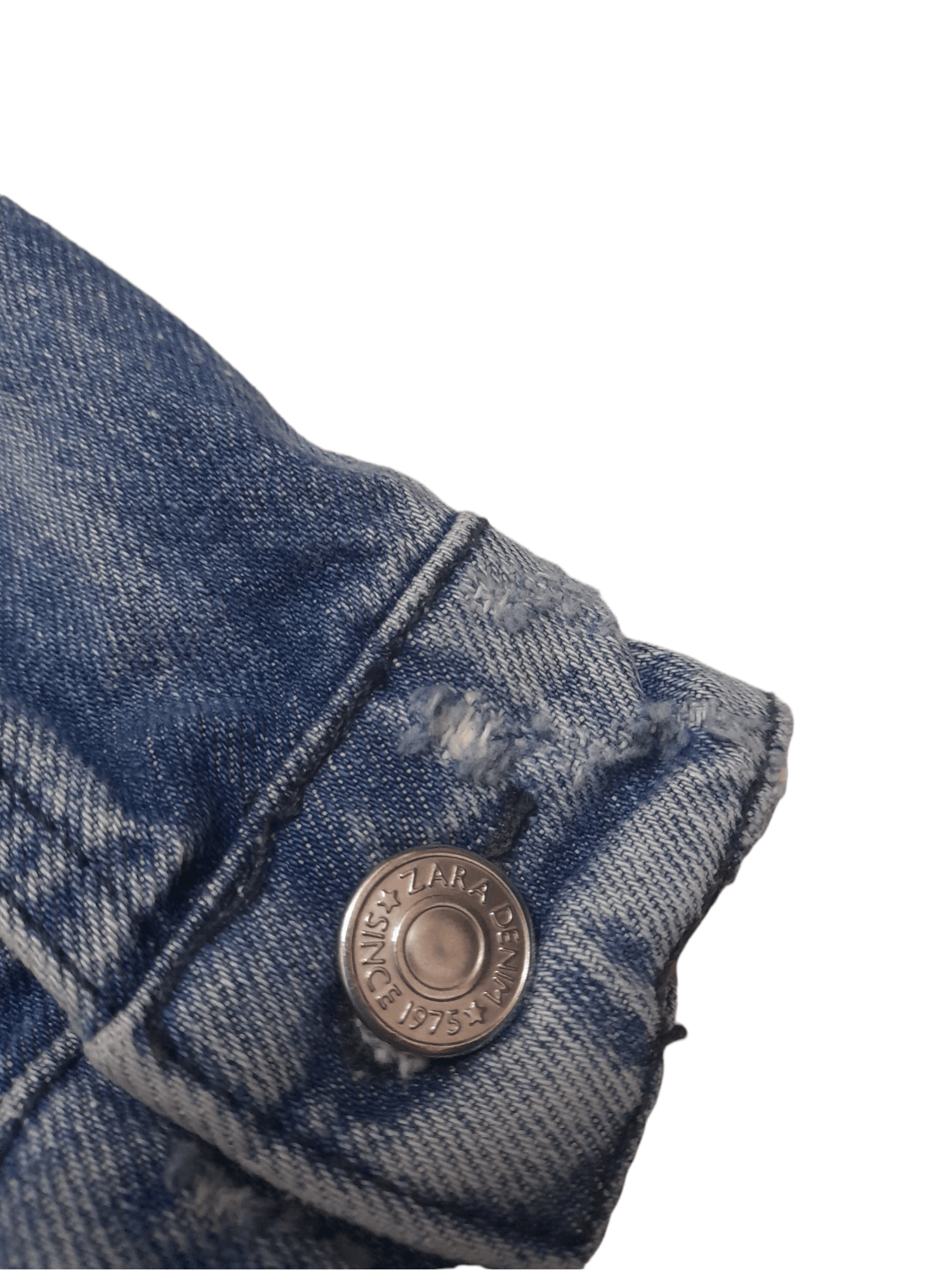Zara Zara Distressed Denim Jacket (E64) Size US M / EU 48-50 / 2 - 10 Thumbnail