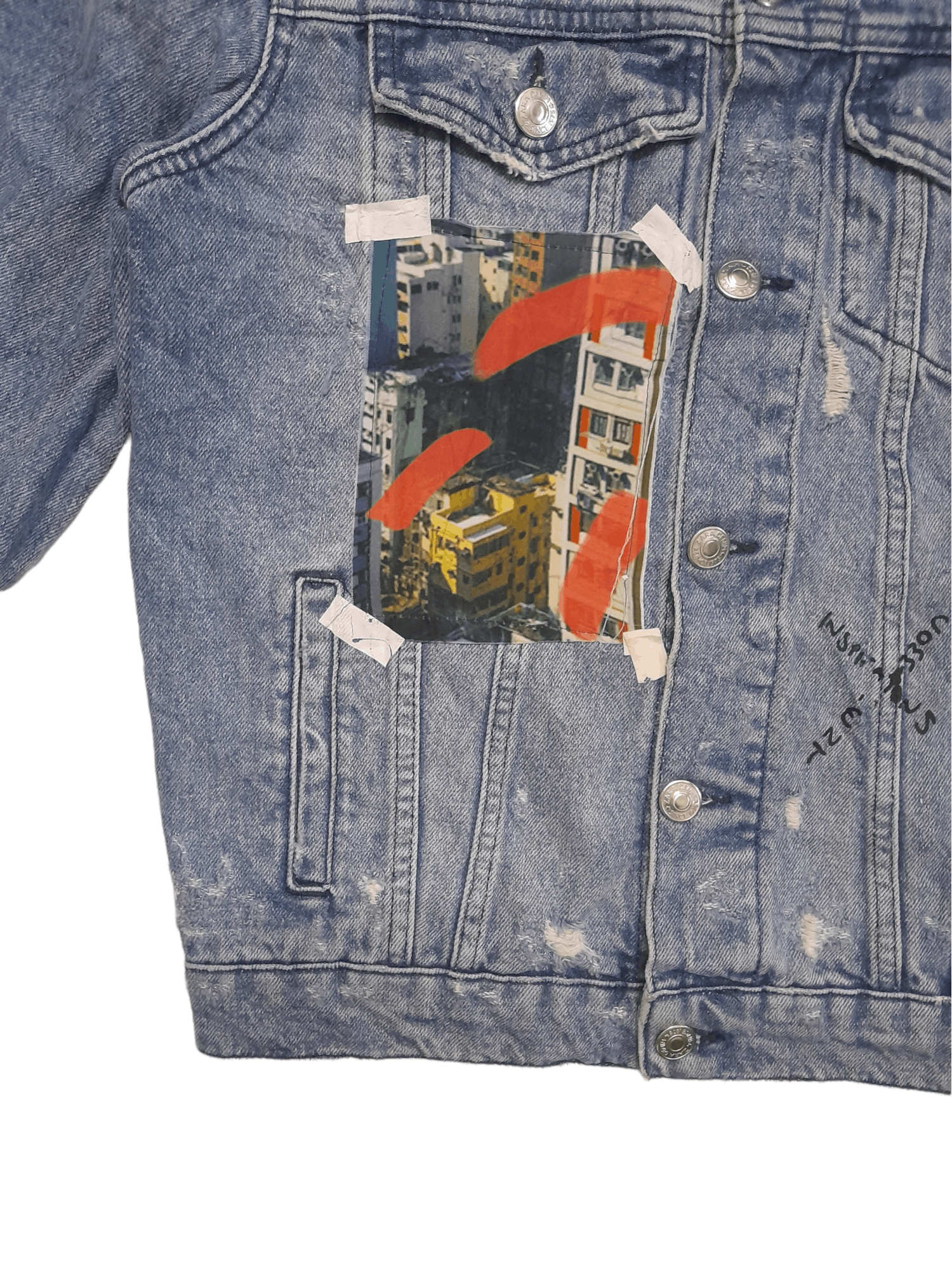 Zara Zara Distressed Denim Jacket (E64) Size US M / EU 48-50 / 2 - 4 Thumbnail
