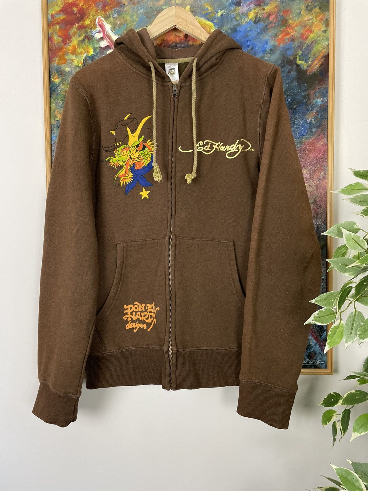 Ed Hardy Ed Hardy Christian Audigier Y2k Vintage Zip Hoodie Brown Size US M / EU 48-50 / 2 - 1 Thumbnail