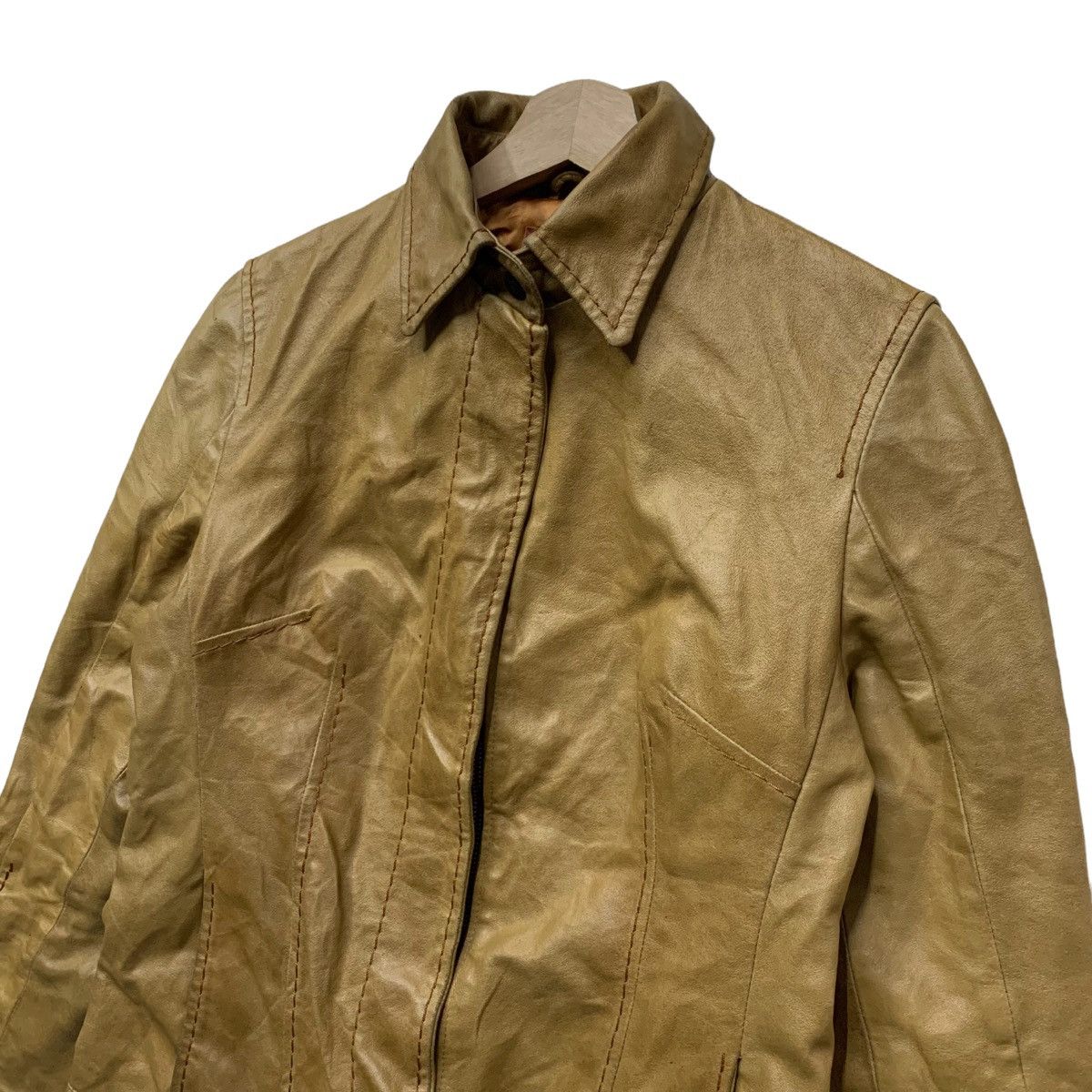 FORNASETTI 🇮🇹Fornarina Leather Jacket Size US XXS / EU 40 - 4 Thumbnail