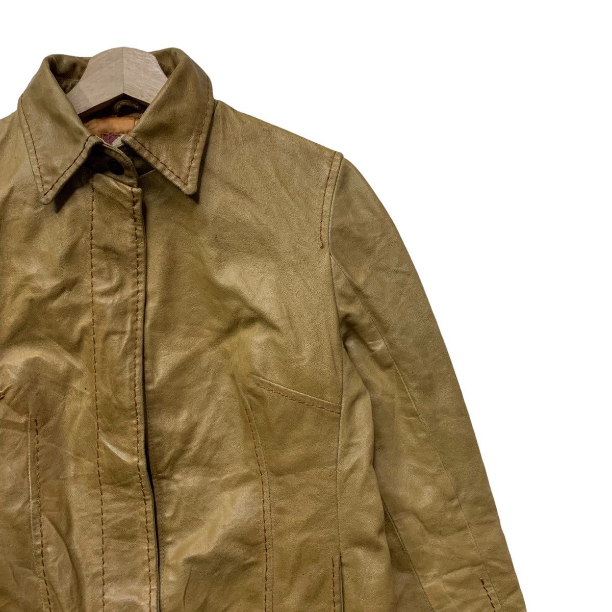 FORNASETTI 🇮🇹Fornarina Leather Jacket Size US XXS / EU 40 - 3 Thumbnail
