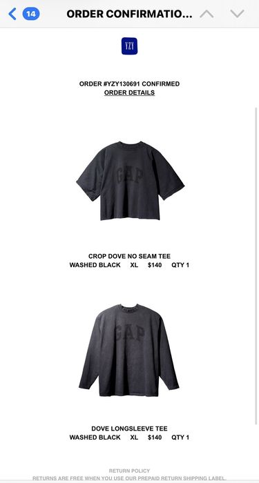 Balenciaga Yeezy Gap Engineered By Cropped Dove No Seam Tee in Black