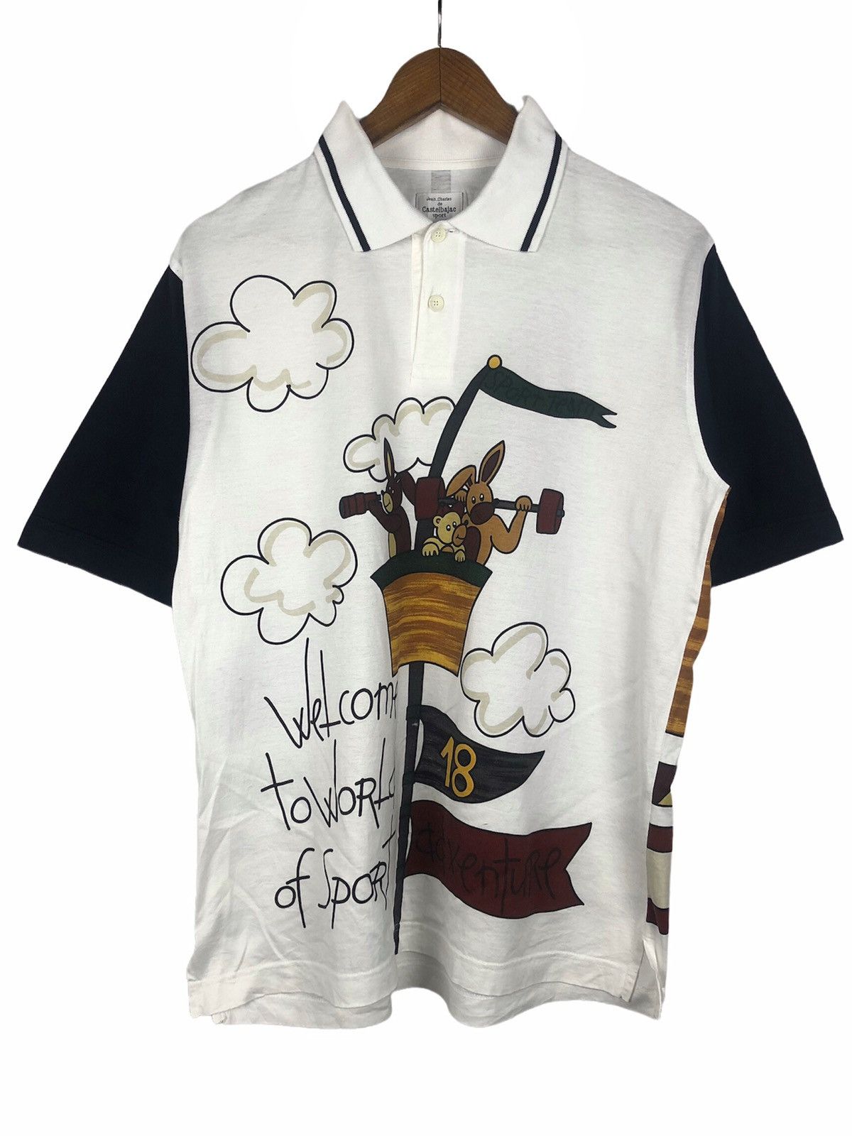 Jean Charles De Castelbajac Vintage Castelbajac Sport Polo Tee Size US L / EU 52-54 / 3 - 1 Thumbnail