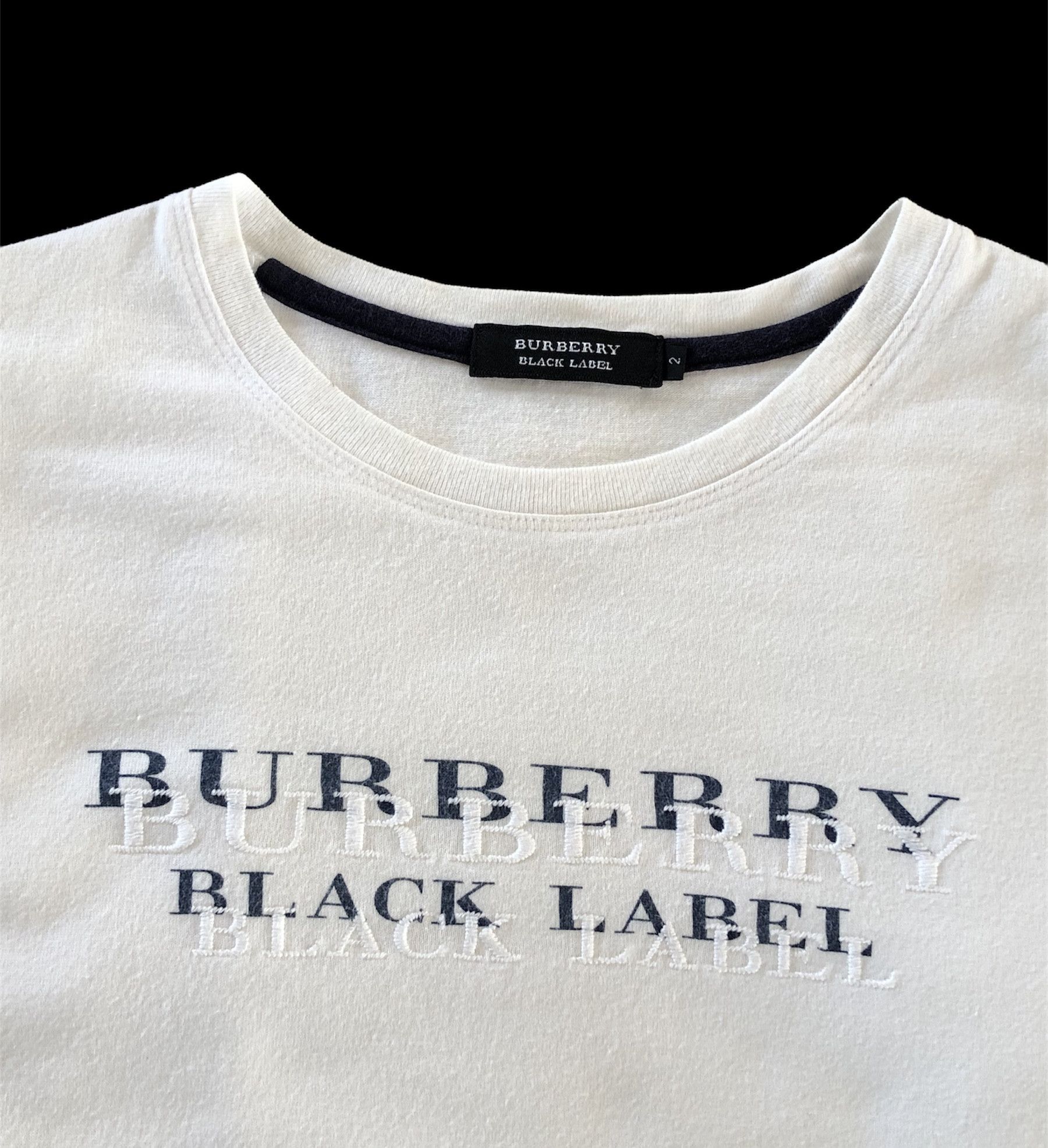 BURBERRY BLACK LABEL EMBROIDERIES SPELL OUT MADE IN JAPAN Tops