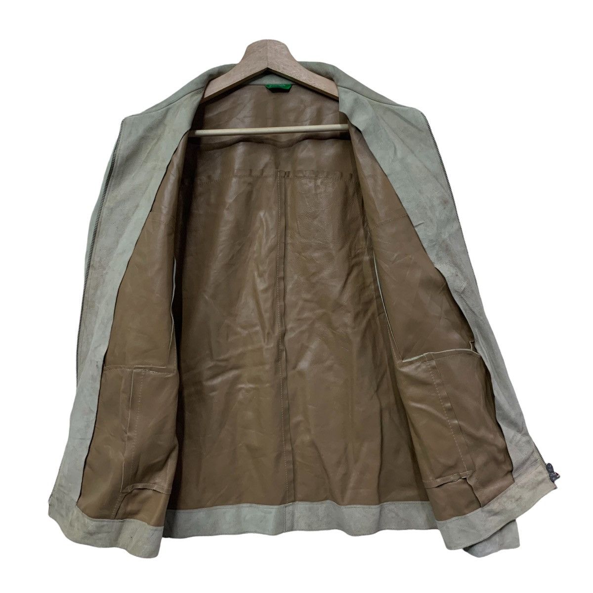 United Colors Of Benetton 🇮🇹United Colors Of Benetton Cowhide Suede Zipper Jacket Size US S / EU 44-46 / 1 - 8 Thumbnail