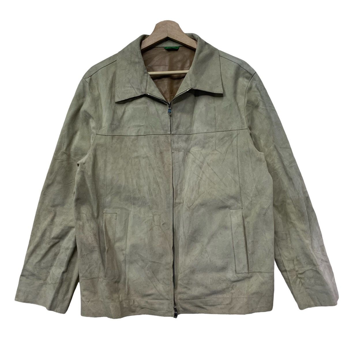 United Colors Of Benetton 🇮🇹United Colors Of Benetton Cowhide Suede Zipper Jacket Size US S / EU 44-46 / 1 - 1 Thumbnail
