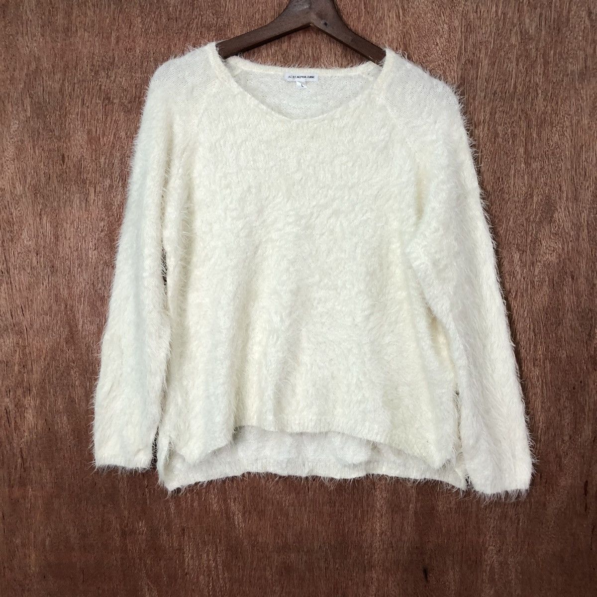 Aran Isles Knitwear × Japanese Brand × Vintage Ac By Alpha Cubic Shag Shaggy Fur Mohair Knitwear #6409 Size M / US 6-8 / IT 42-44 - 3 Thumbnail