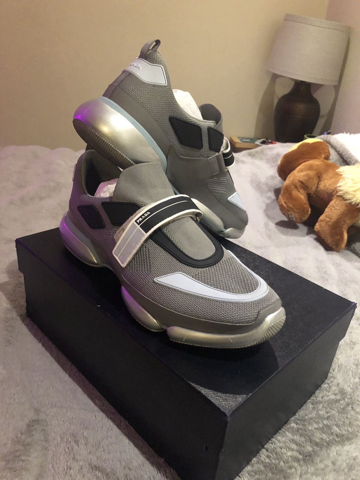 image of Prada Cloudbust Shoes in Grey, Men's (Size 12)
