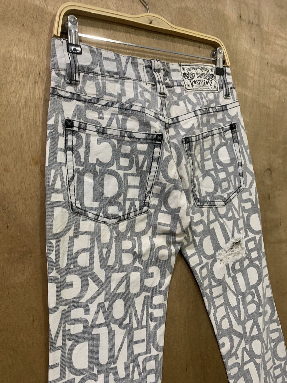 Seditionaries SKY BOMBER Fullprinted Allover Rugged Distressed Denim Jeans Size US 30 / EU 46 - 15 Thumbnail