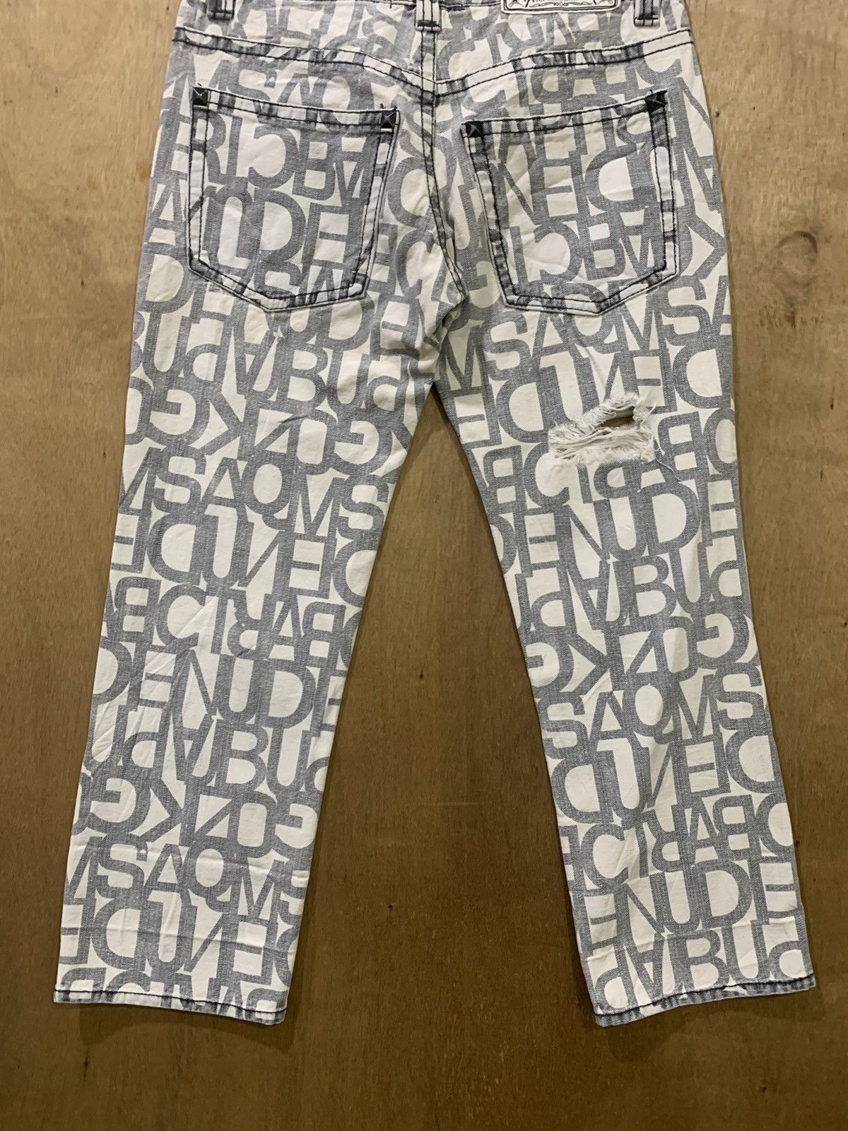 Seditionaries SKY BOMBER Fullprinted Allover Rugged Distressed Denim Jeans Size US 30 / EU 46 - 14 Thumbnail