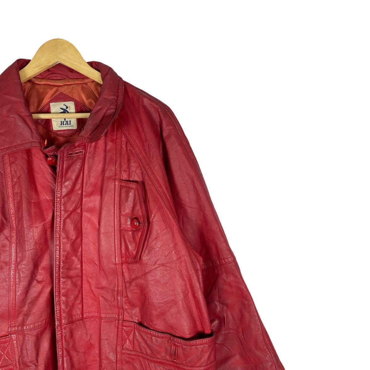 Hai Sporting Gear 🔥HAI SPORTING GEAR ISSEY MIYAKE CHERRY RED LEATHER JACKET Size US M / EU 48-50 / 2 - 5 Thumbnail