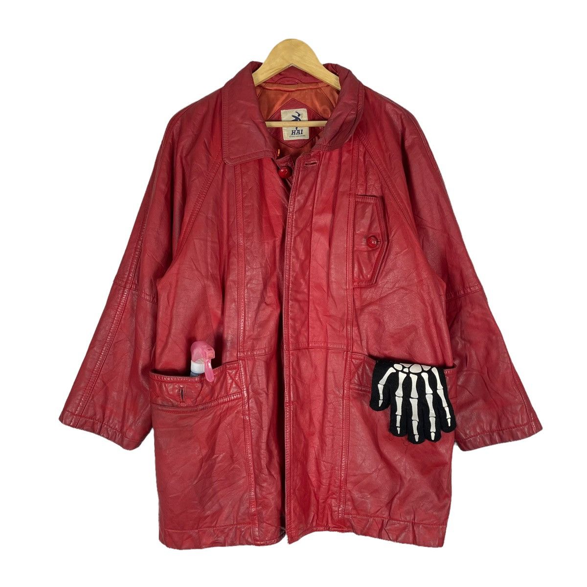 Hai Sporting Gear 🔥HAI SPORTING GEAR ISSEY MIYAKE CHERRY RED LEATHER JACKET Size US M / EU 48-50 / 2 - 1 Thumbnail
