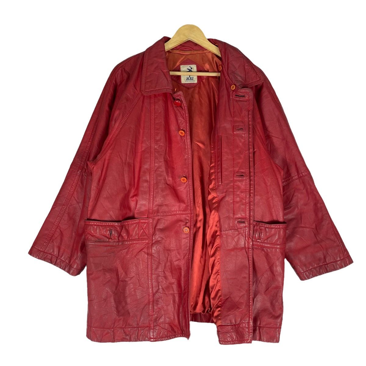 Hai Sporting Gear 🔥HAI SPORTING GEAR ISSEY MIYAKE CHERRY RED LEATHER JACKET Size US M / EU 48-50 / 2 - 7 Thumbnail