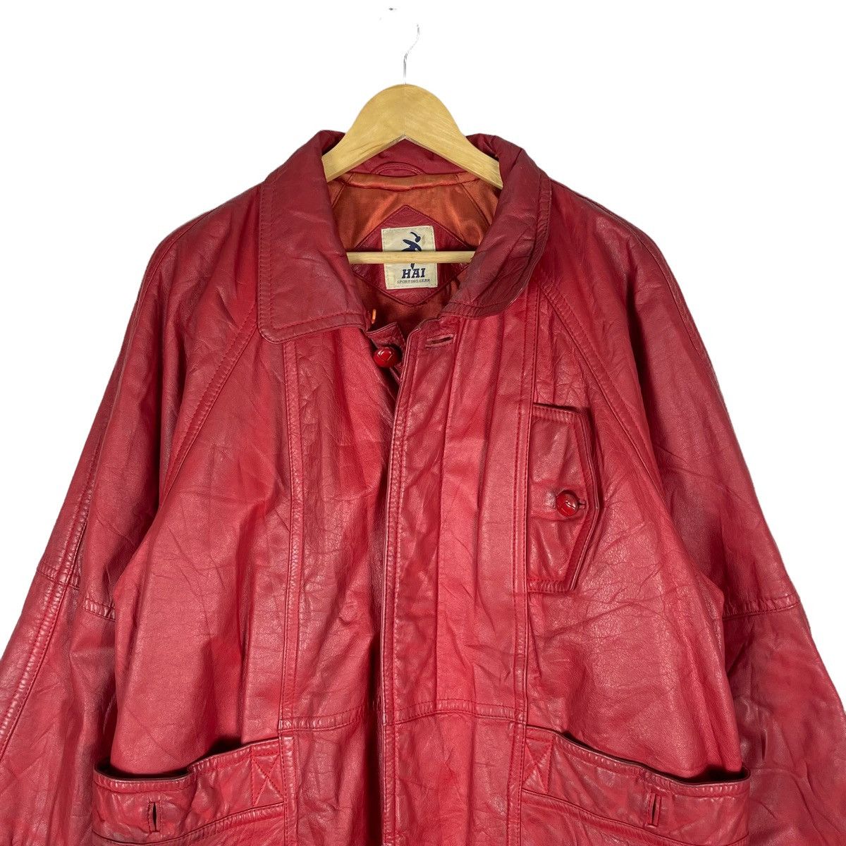 Hai Sporting Gear 🔥HAI SPORTING GEAR ISSEY MIYAKE CHERRY RED LEATHER JACKET Size US M / EU 48-50 / 2 - 3 Thumbnail