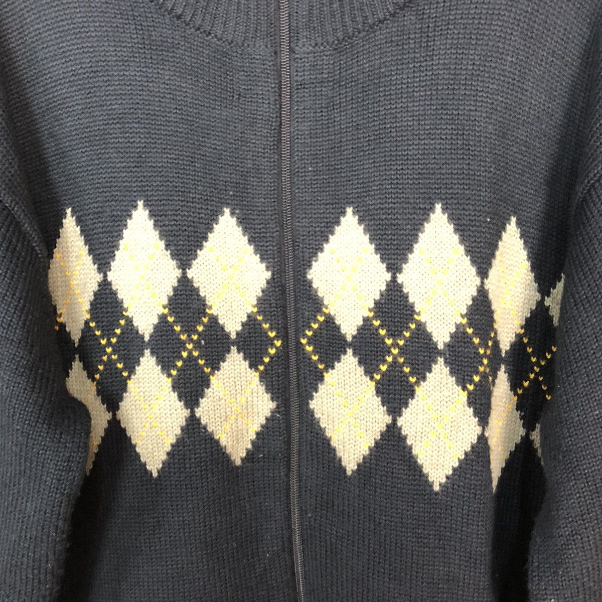 Aran Isles Knitwear Burton Dark Blue diamond style Knitwear #H061 Size US XL / EU 56 / 4 - 7 Thumbnail