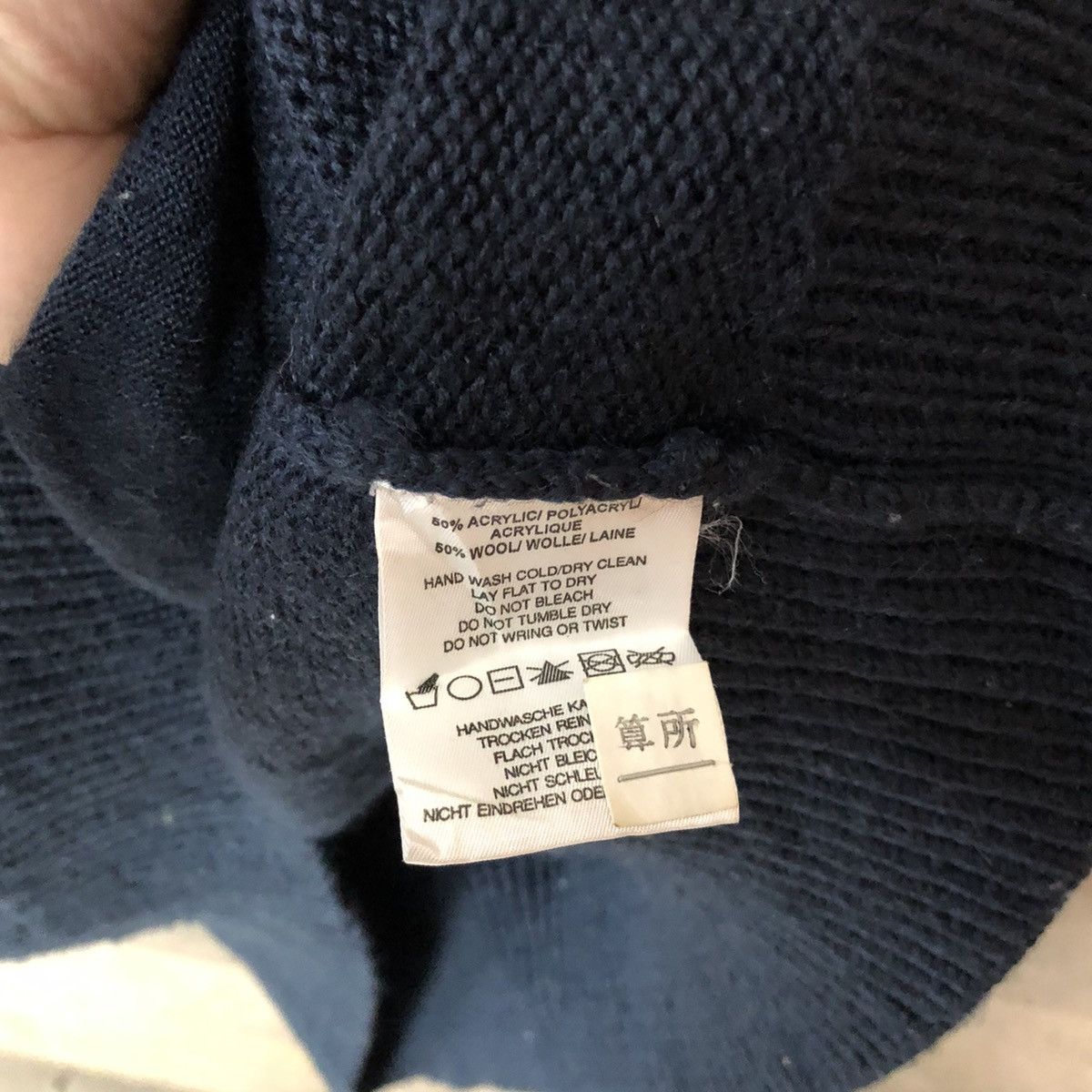 Aran Isles Knitwear Burton Dark Blue diamond style Knitwear #H061 Size US XL / EU 56 / 4 - 9 Thumbnail