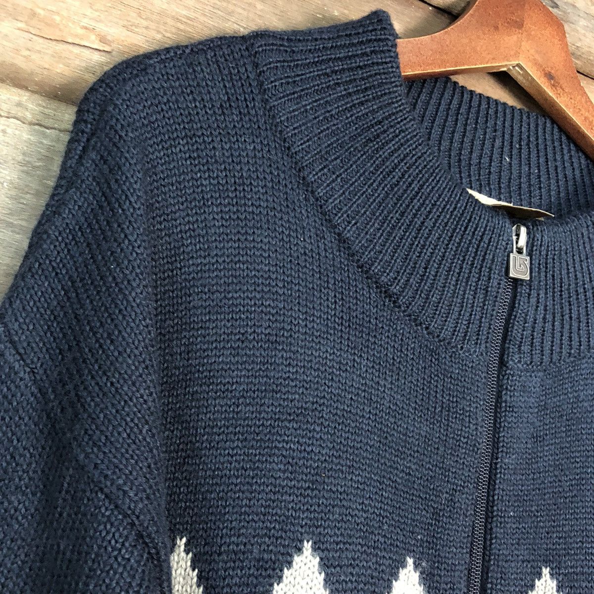 Aran Isles Knitwear Burton Dark Blue diamond style Knitwear #H061 Size US XL / EU 56 / 4 - 6 Thumbnail