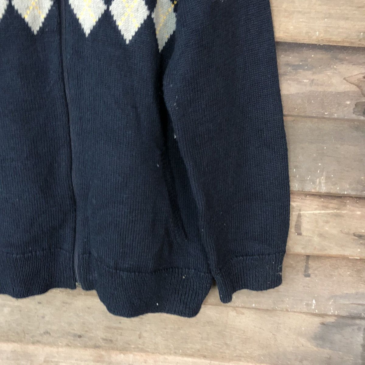 Aran Isles Knitwear Burton Dark Blue diamond style Knitwear #H061 Size US XL / EU 56 / 4 - 5 Thumbnail