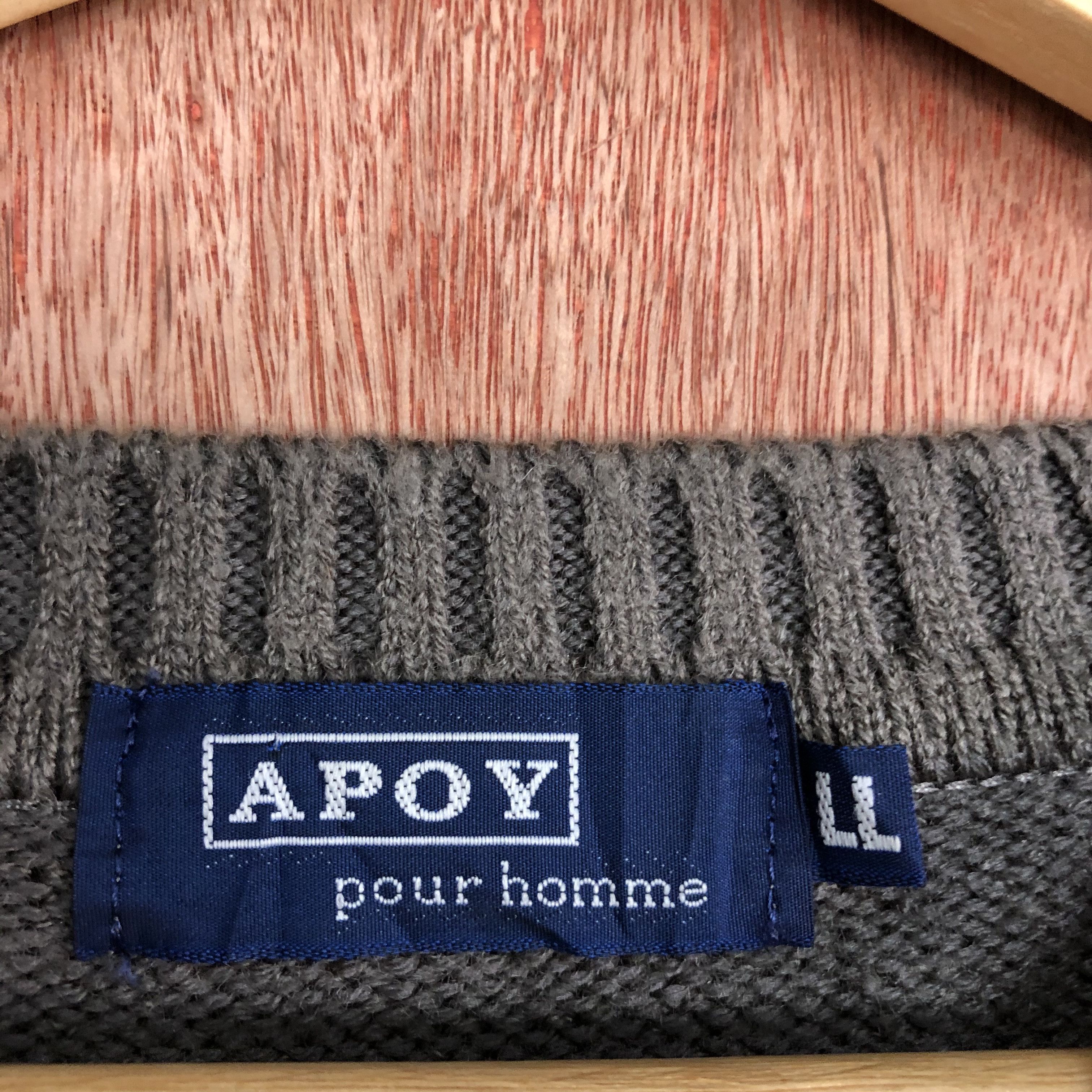 Vintage D Apoy Pour Homme Grey Knitwear #c480 Size US L / EU 52-54 / 3 - 9 Thumbnail