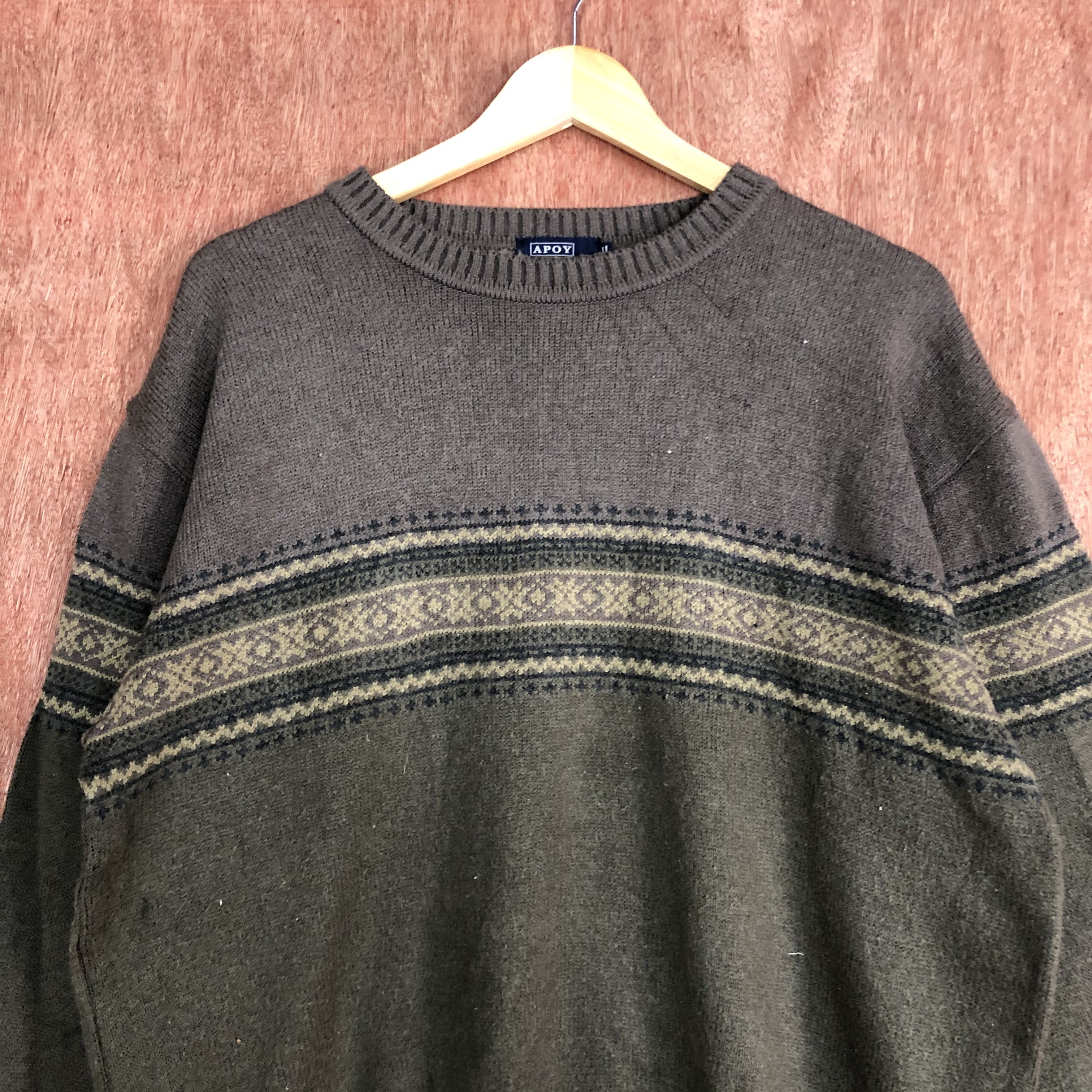 Vintage D Apoy Pour Homme Grey Knitwear #c480 Size US L / EU 52-54 / 3 - 3 Thumbnail