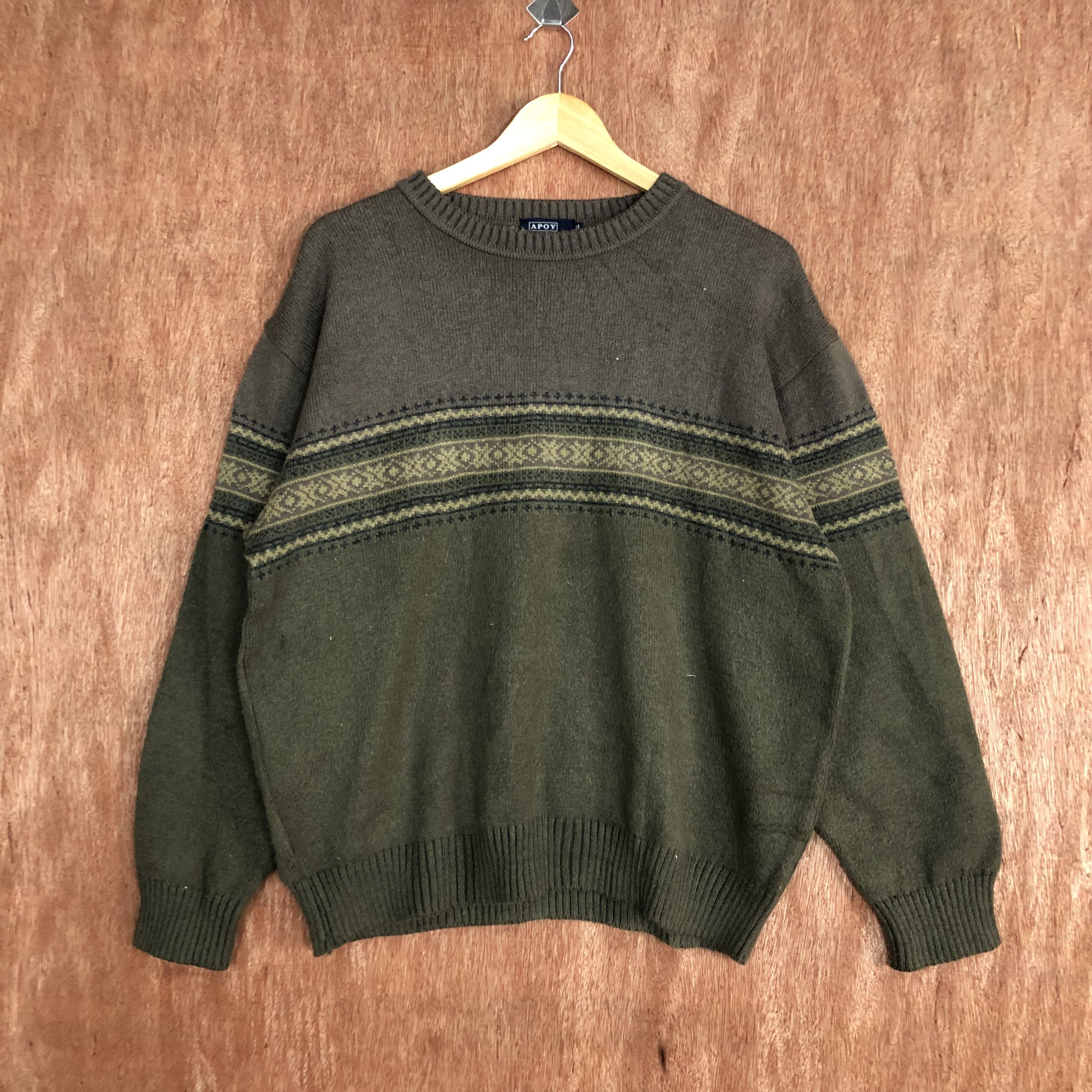 Vintage D Apoy Pour Homme Grey Knitwear #c480 Size US L / EU 52-54 / 3 - 1 Thumbnail