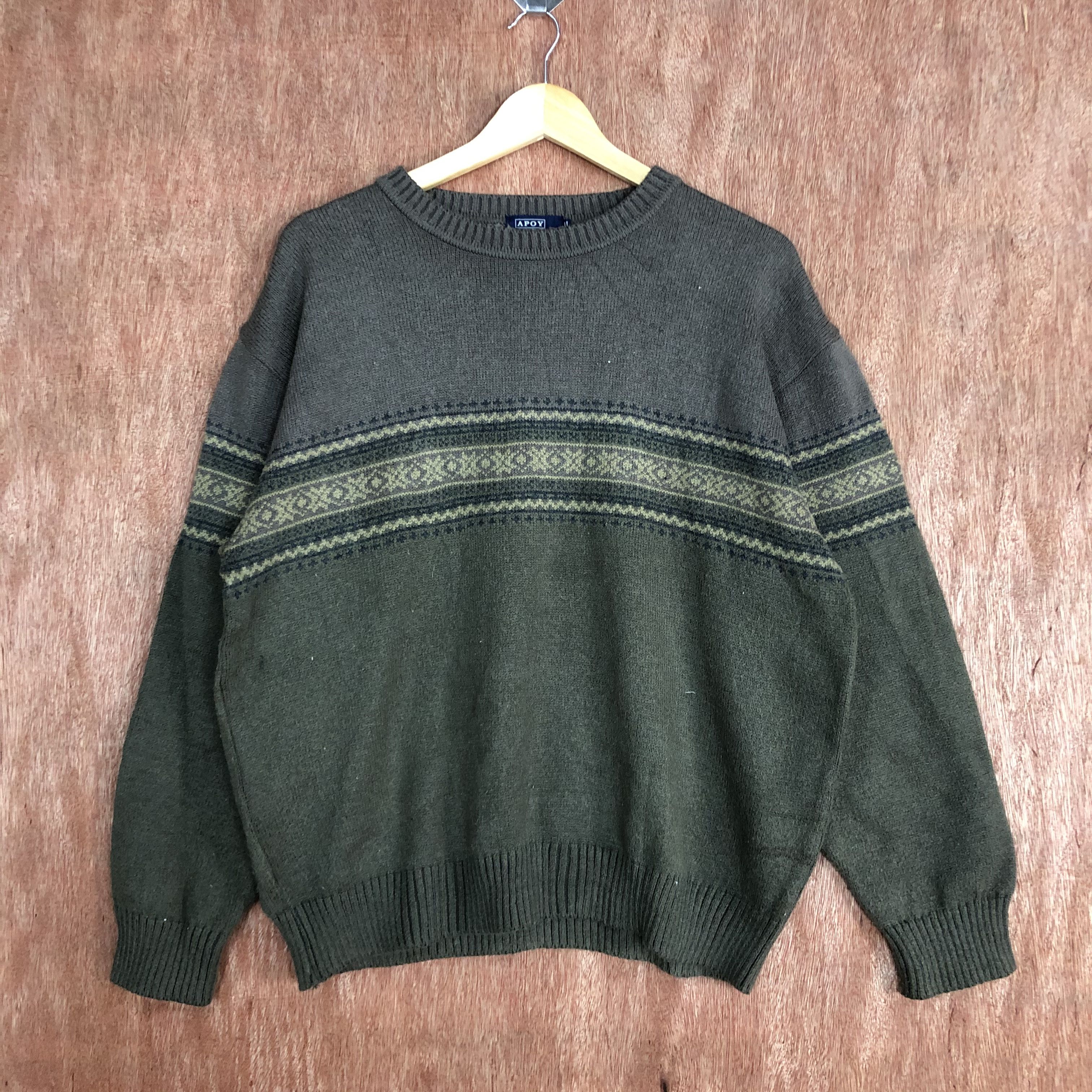Vintage D Apoy Pour Homme Grey Knitwear #c480 Size US L / EU 52-54 / 3 - 2 Thumbnail