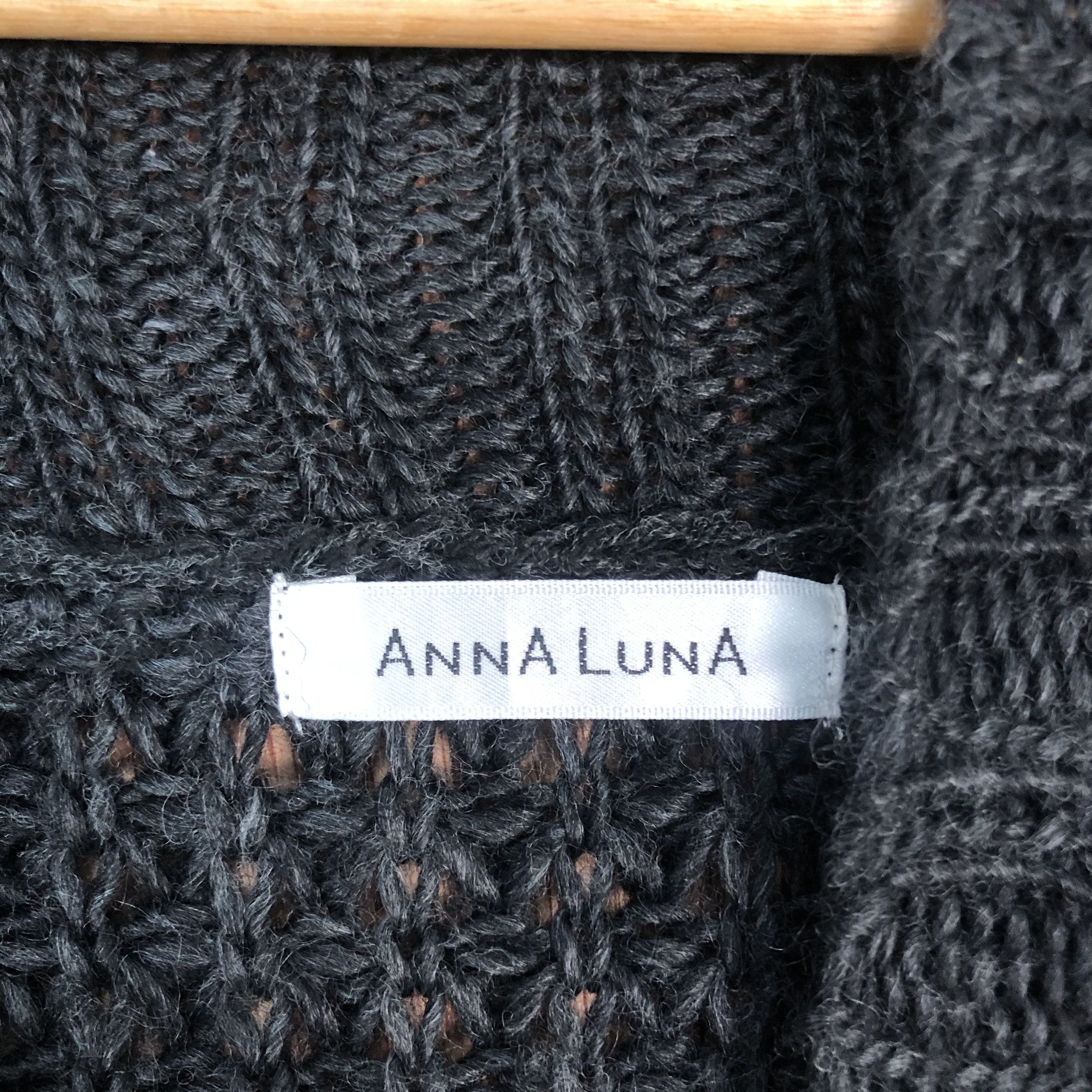 Homespun Knitwear × Japanese Brand DLL Anna Lunna Black Shag Shaggy Cardigan #c528 Size US M / EU 48-50 / 2 - 7 Thumbnail