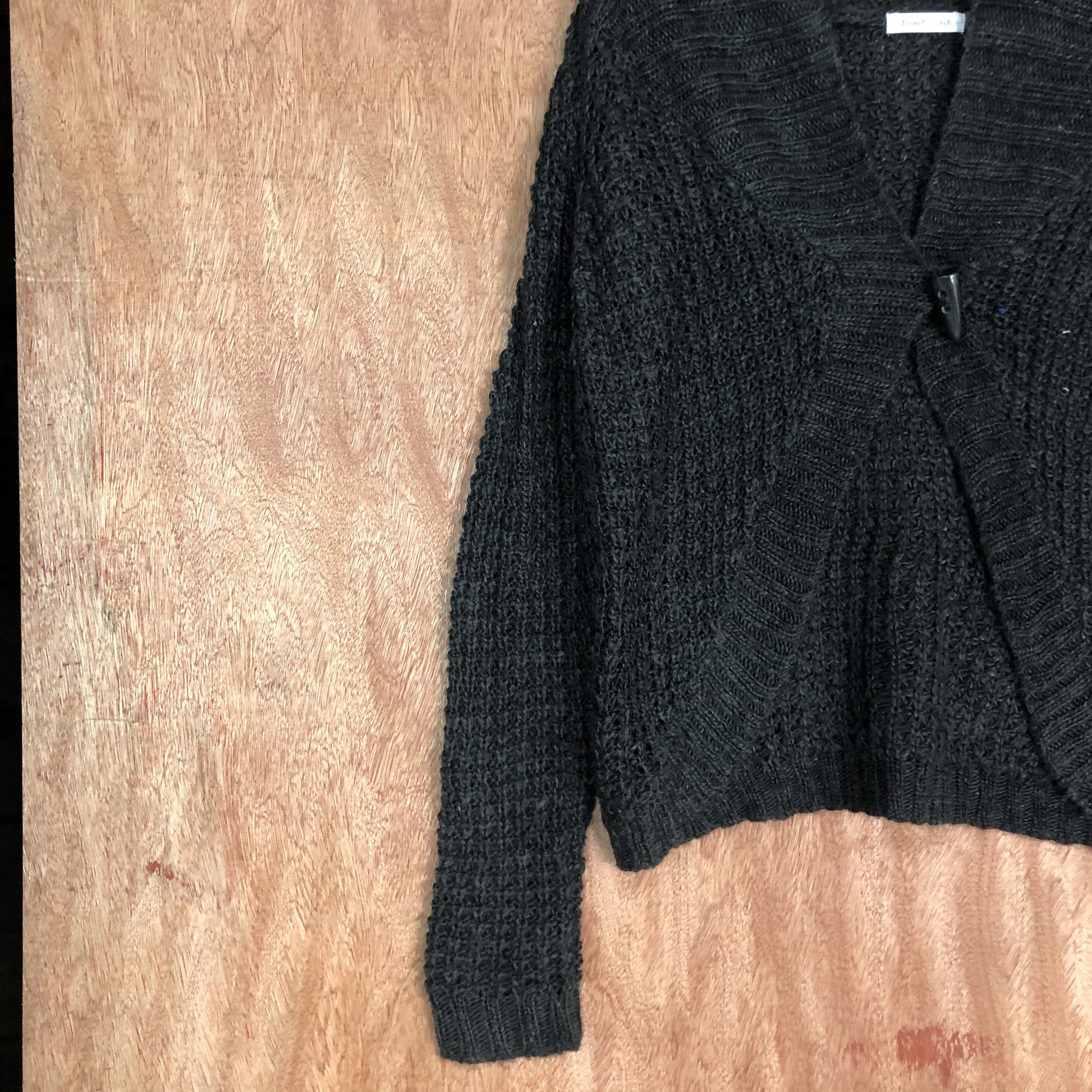 Homespun Knitwear × Japanese Brand DLL Anna Lunna Black Shag Shaggy Cardigan #c528 Size US M / EU 48-50 / 2 - 6 Thumbnail