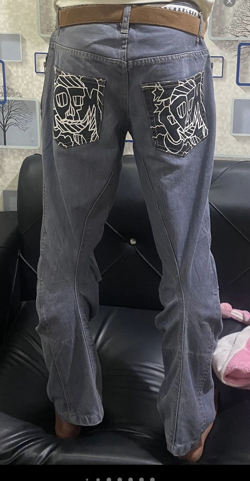 PPFM Ppfm denim pant swing cutting rare design Size US 33 - 11 Thumbnail