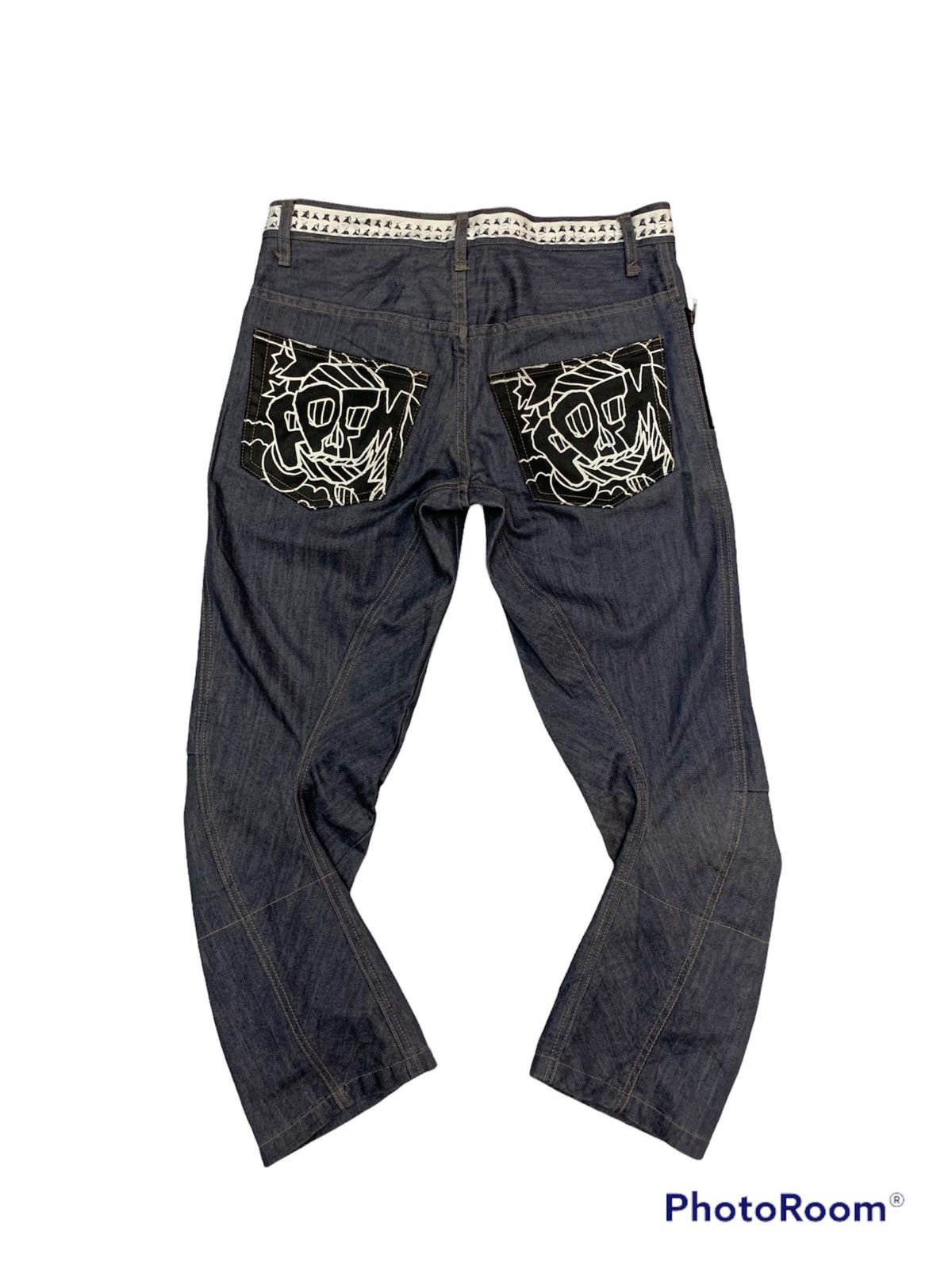 PPFM Ppfm denim pant swing cutting rare design Size US 33 - 2 Thumbnail