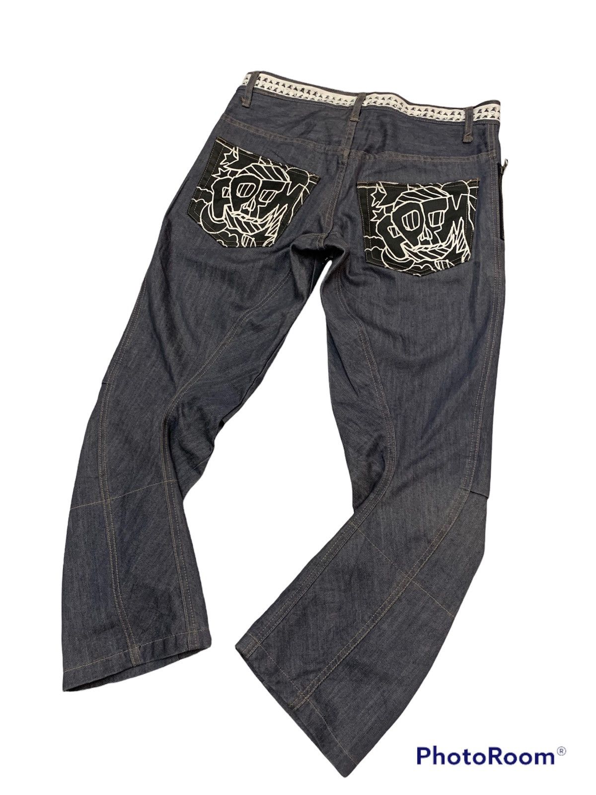 PPFM Ppfm denim pant swing cutting rare design Size US 33 - 8 Thumbnail