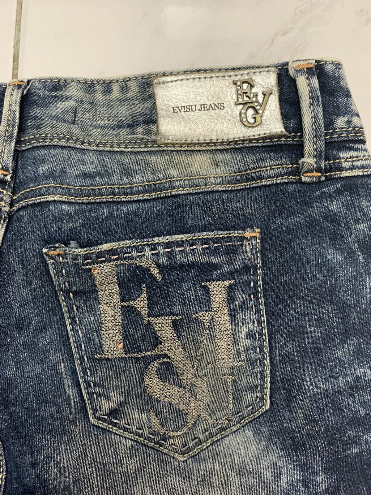 Evisu Evisu denim jeans acid wash design straight cut Size US 29 - 10 Thumbnail