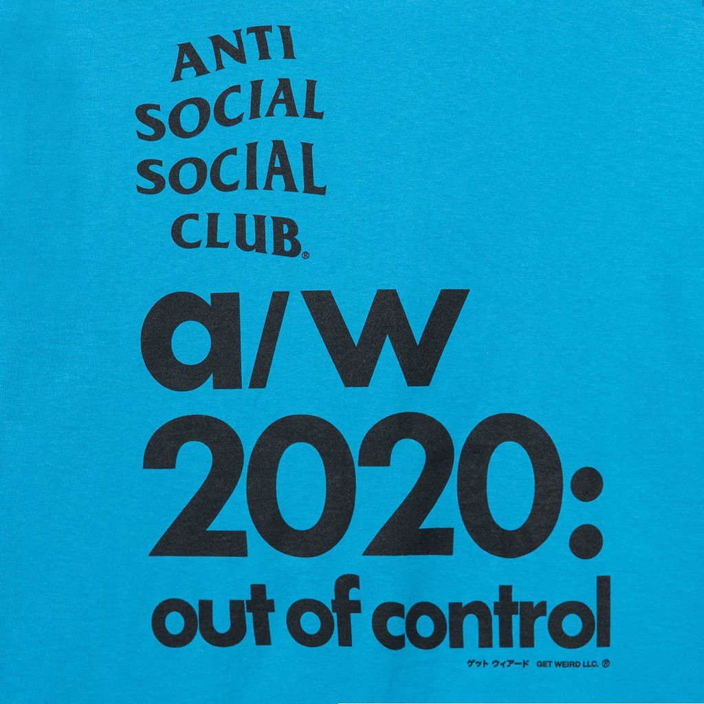 Anti Social Social Club DS ASSC 2020 Out of control Turquoise Blue Tee FOG FTP BAPE Size US S / EU 44-46 / 1 - 3 Thumbnail