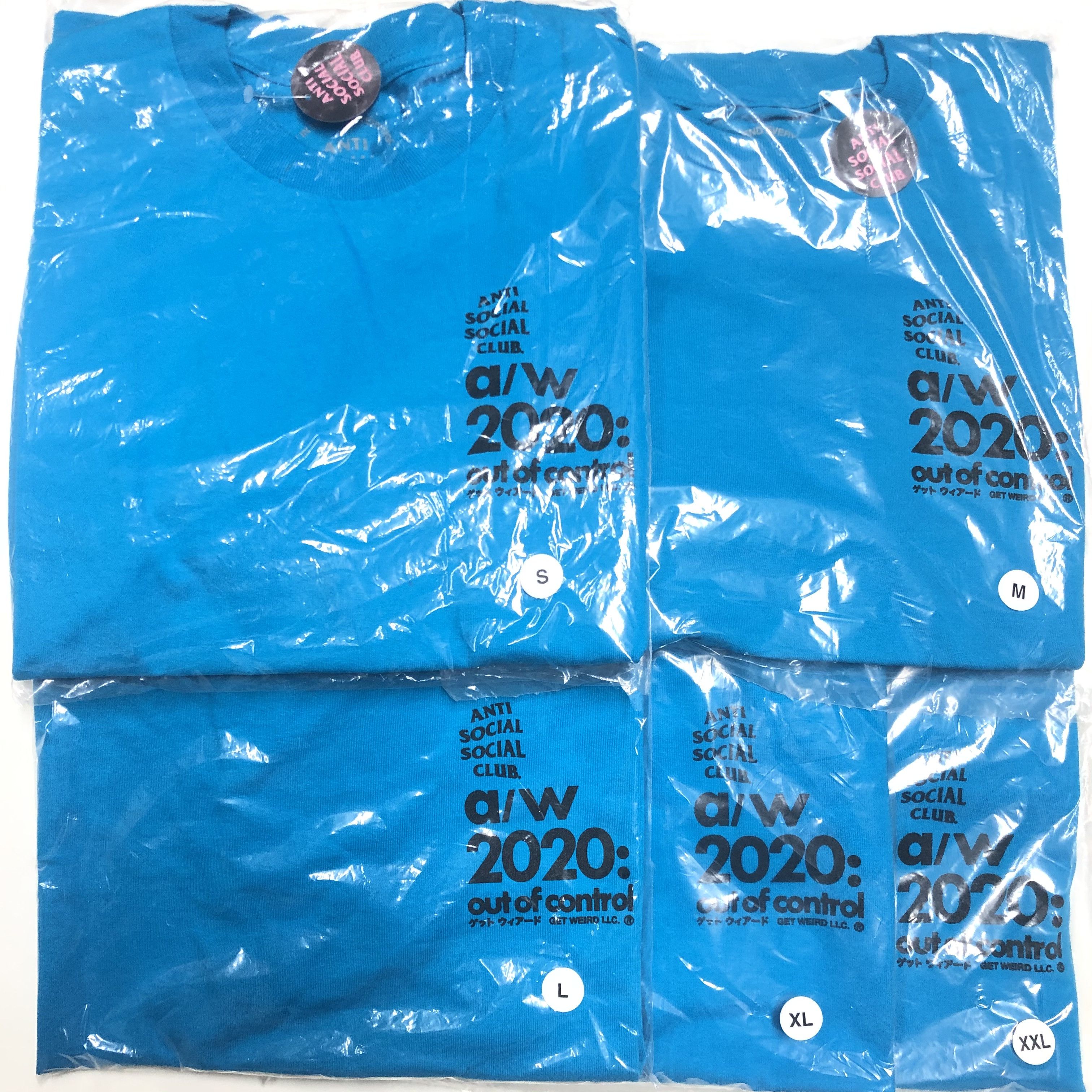 Anti Social Social Club DS ASSC 2020 Out of control Turquoise Blue Tee FOG FTP BAPE Size US S / EU 44-46 / 1 - 7 Thumbnail