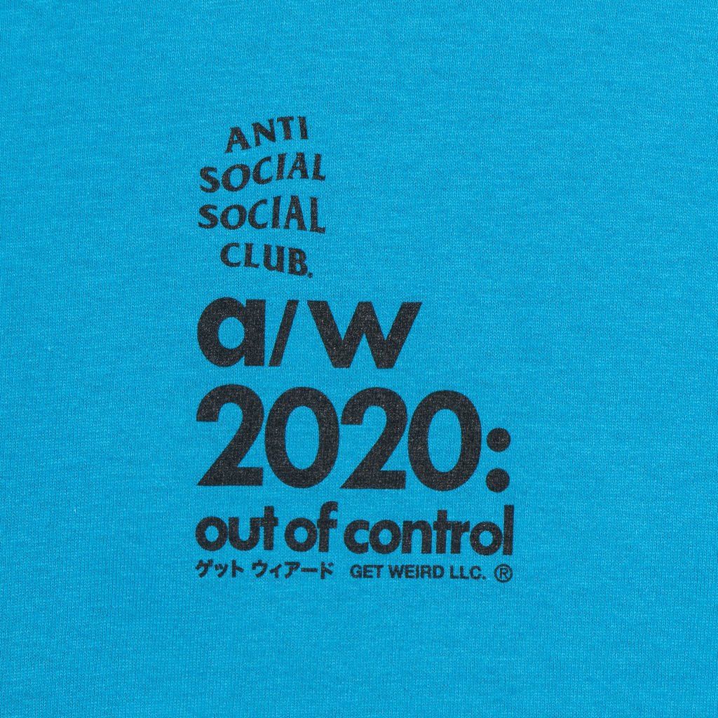 Anti Social Social Club DS ASSC 2020 Out of control Turquoise Blue Tee FOG FTP BAPE Size US S / EU 44-46 / 1 - 5 Thumbnail