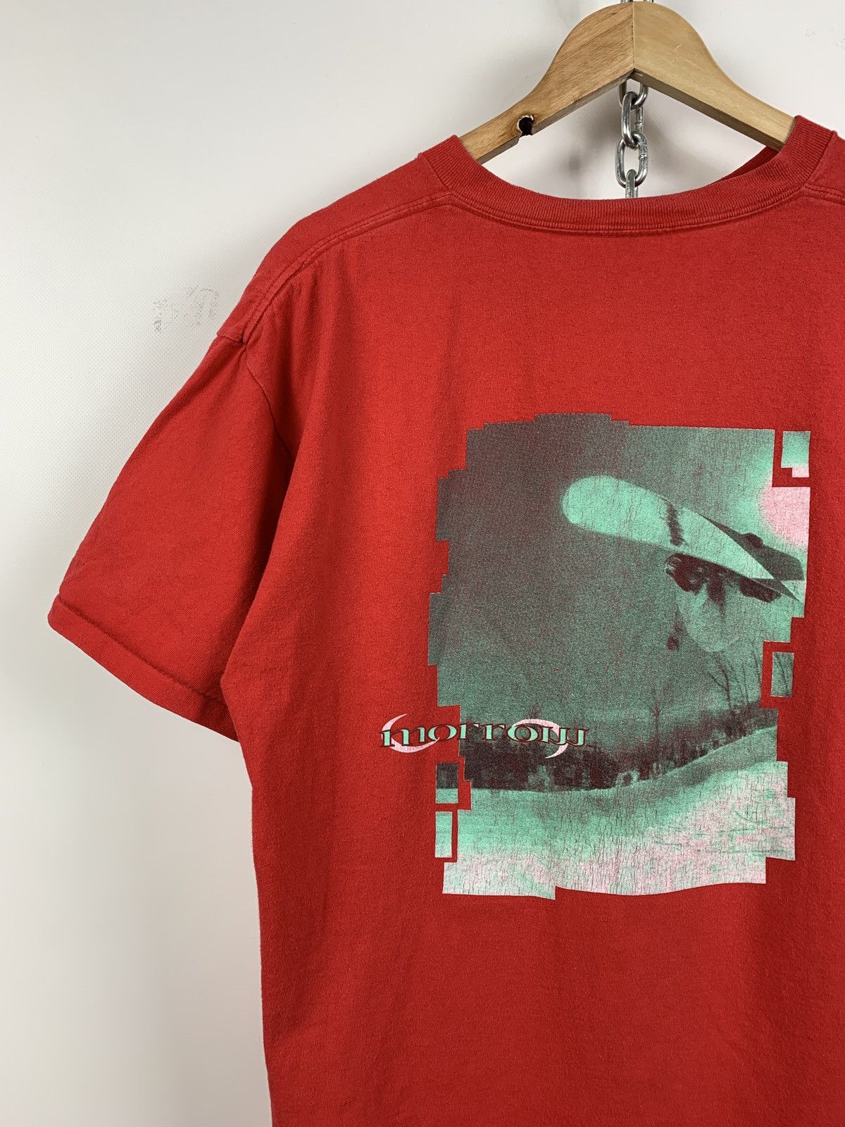 Vintage 90s Vintage Morrow Snowboard Single Stitch Red T-Shirt Size US L / EU 52-54 / 3 - 6 Thumbnail