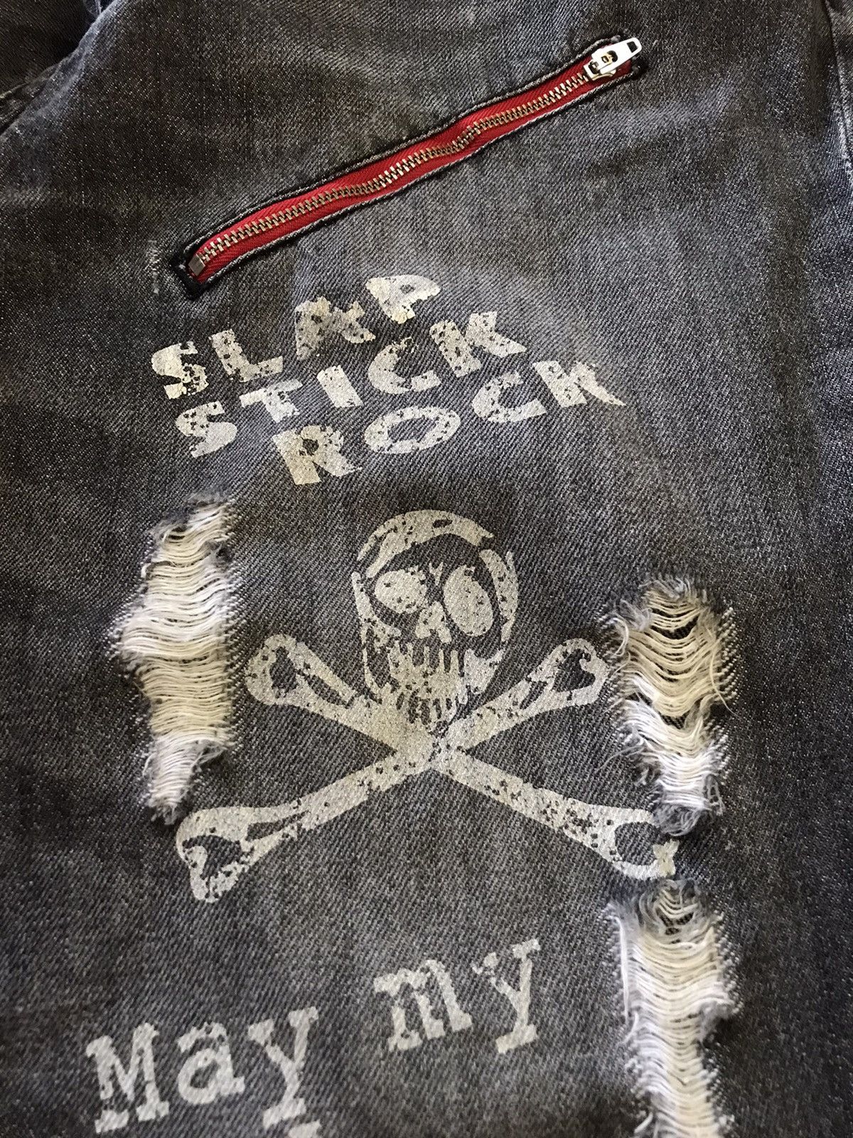 If Six Was Nine × Le Grande Bleu (L.G.B.) × Seditionaries Japanese Smile Land Patchwork Bondage Distressed Jeans Size US 38 / EU 54 - 12 Thumbnail