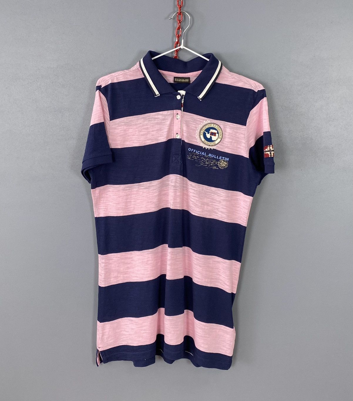 Napapijri Napapijri Light Polo Shirt Size L Slim Fit Striped pink Blue Size US L / EU 52-54 / 3 - 1 Thumbnail