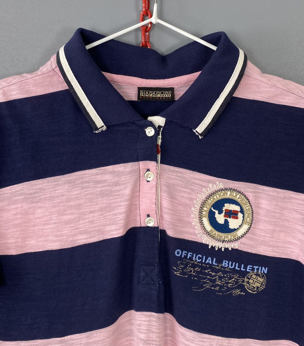 Napapijri Napapijri Light Polo Shirt Size L Slim Fit Striped pink Blue Size US L / EU 52-54 / 3 - 2 Thumbnail