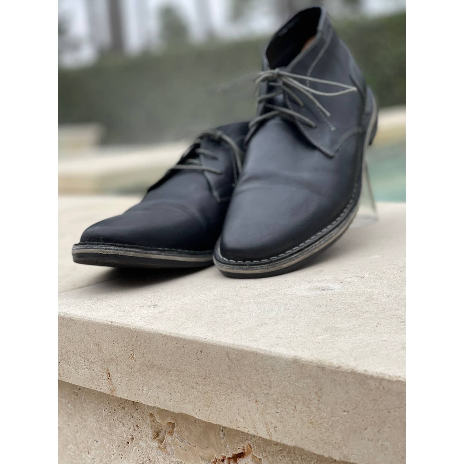Steve Madden Harken Chukka Boots Mens 15 Black Leather Ankle Lace Up Dress Amazon.com: Steve Madden Men main image 2