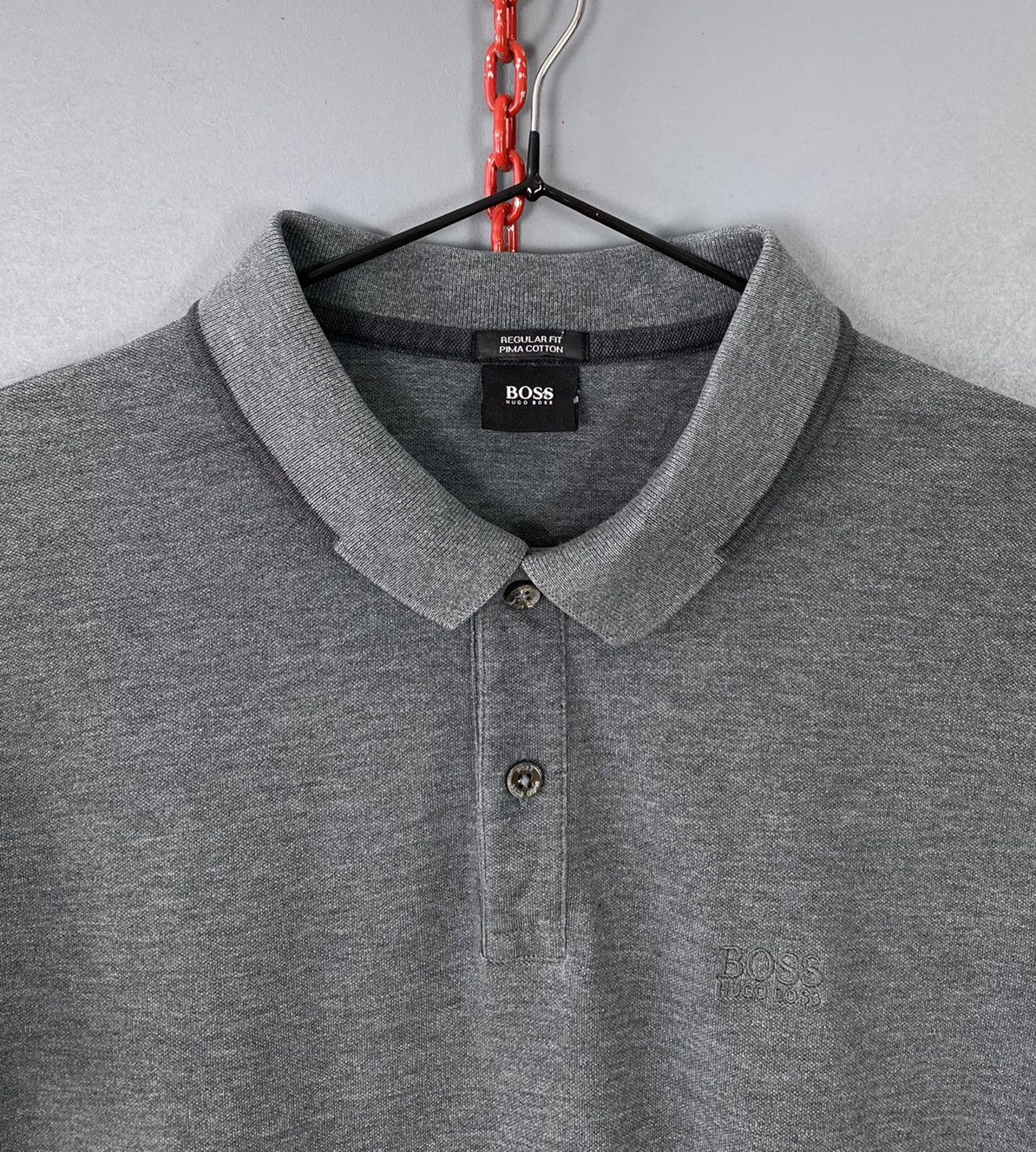Hugo Boss Hugo Boss Polo Shirt Regular Grey Pima Cotton Classic Size M Size US M / EU 48-50 / 2 - 2 Thumbnail