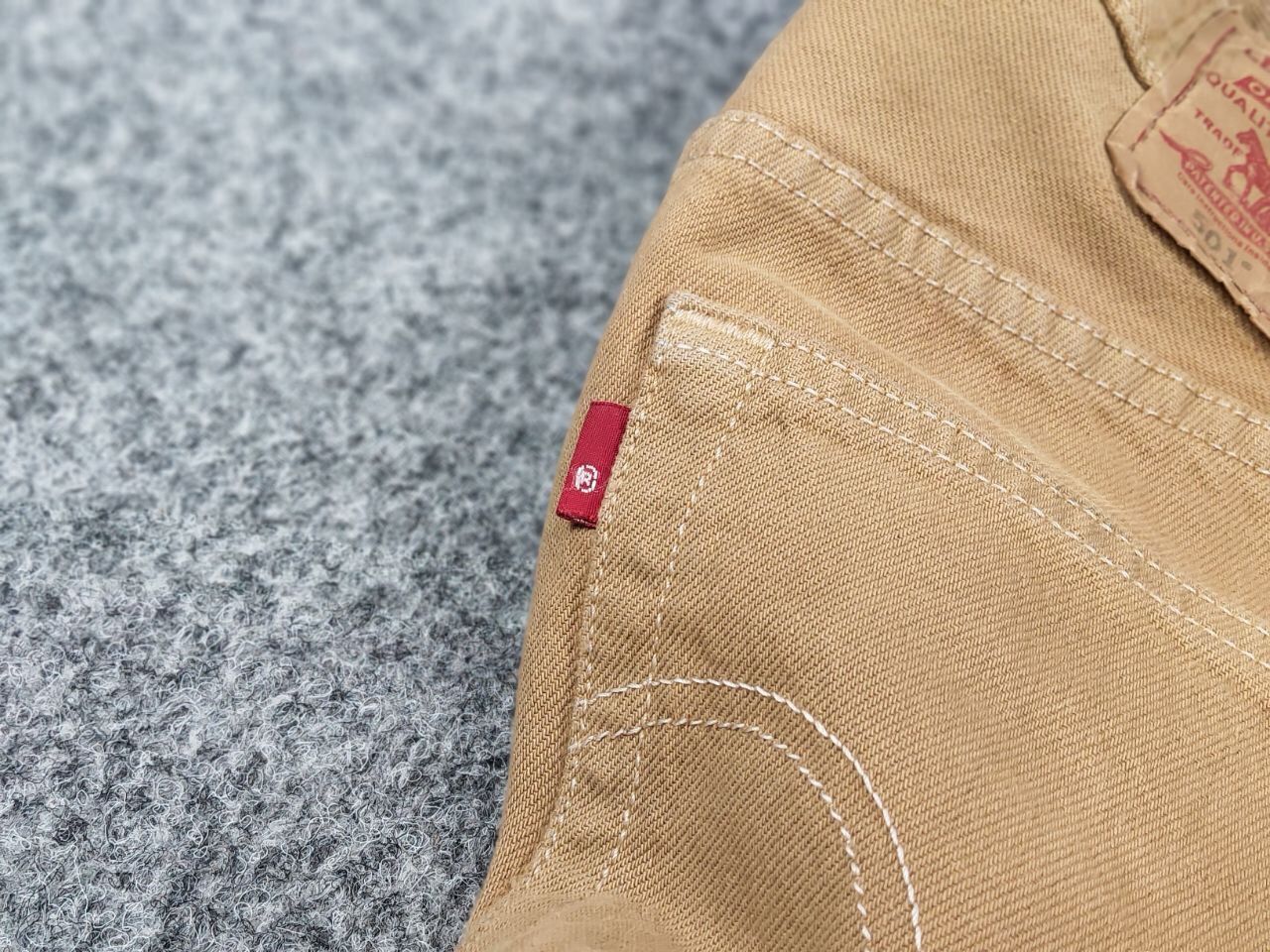 Levi's Vintage 90's Levi’s 501 Beige Faded Denim Jeans Pants Size US 30 / EU 46 - 19 Thumbnail