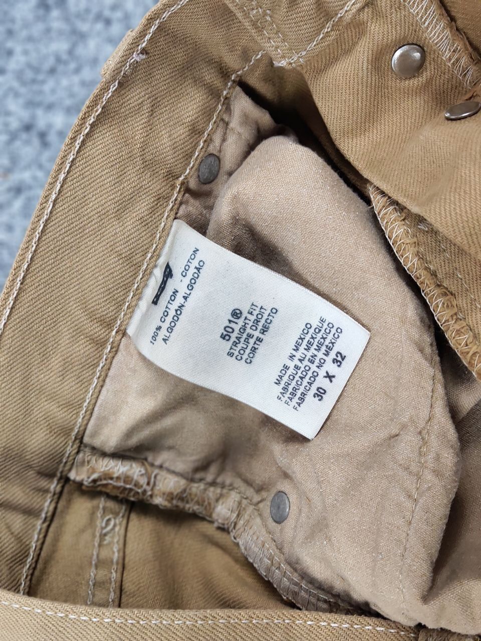 Levi's Vintage 90's Levi’s 501 Beige Faded Denim Jeans Pants Size US 30 / EU 46 - 20 Thumbnail