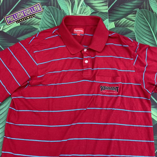 かわいい～！」 Supreme Thrasher L Polo Stripe シャツ