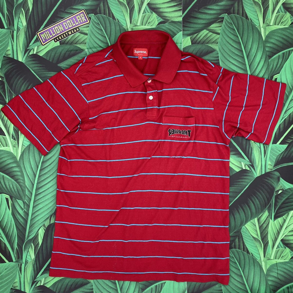 Supreme Thrasher stripe polo | Grailed